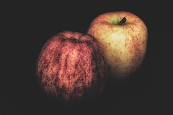 Fine Art Still Life Soft Color Macro Portrait Two Apples — Stock Photo, Image