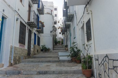 Peiscola, İspanya, 19 Ağustos 2017: Genel bakış turistik plaj, Peiscola bu tek önemli turistik yer İspanya.