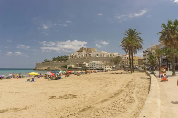 Peiscola Espagne Août 2017 Vue Générale Depuis Plage Touristique Peiscola — Photo