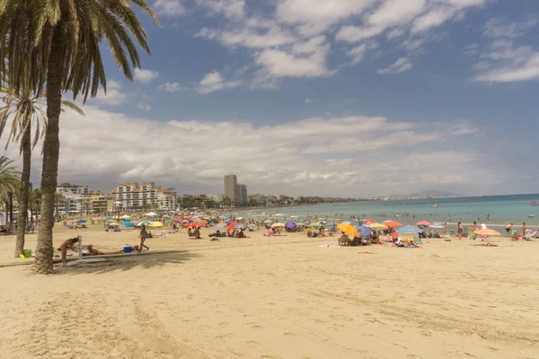 Peiscola Espagne Août 2017 Vue Générale Depuis Plage Touristique Peiscola — Photo