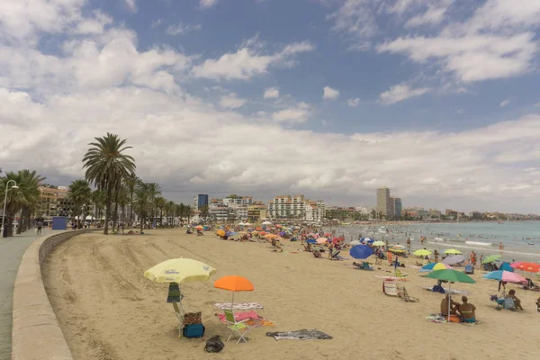 Peiscola Espagne Août 2017 Vue Générale Depuis Plage Touristique Peiscola — Photo