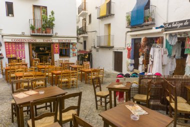 Peiscola, İspanya, 19 Ağustos 2017: Lightouse açık havada görünümü.