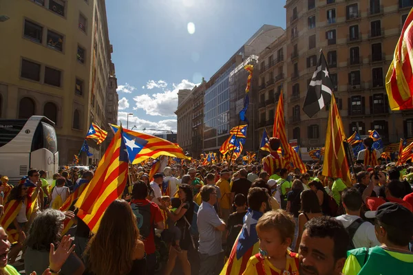 Barcelona Katalonien Spanien September 2017 Kundgebung Für Die Unabhängigkeit Kataloniens — Stockfoto