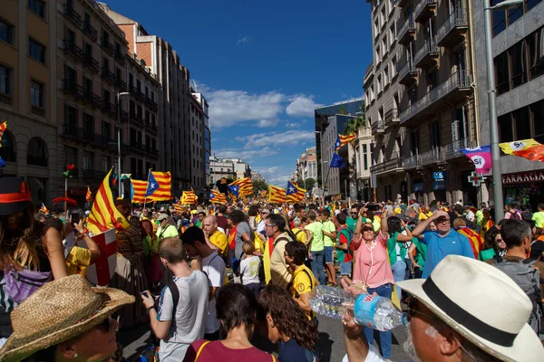 Barcelona Katalonien Spanien September 2017 Kundgebung Für Die Unabhängigkeit Kataloniens — Stockfoto