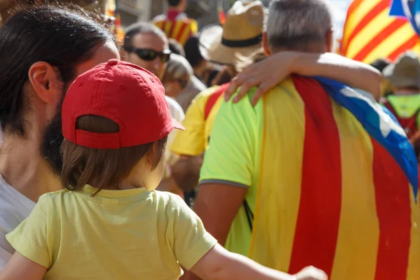 Barcelone Catalogne Espagne Septembre 2017 Rassemblement Pour Indépendance Catalogne Lors — Photo