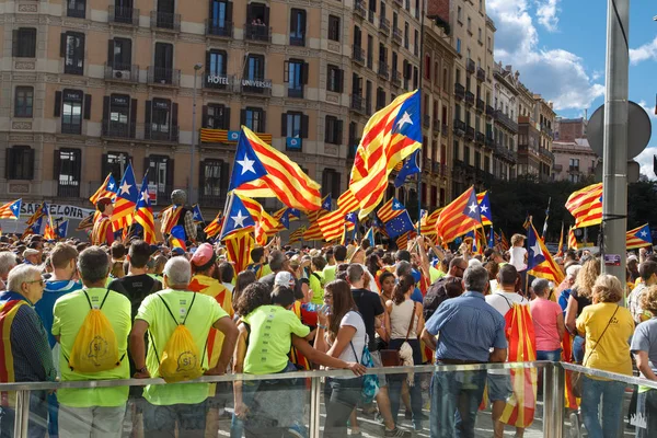 Barcelona Catalunha Espanha Setembro 2017 Rally Support Independence Catalunya National — Fotografia de Stock