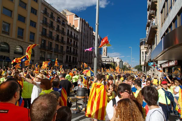 Barcelone Catalogne Espagne Septembre 2017 Rassemblement Pour Indépendance Catalogne Lors — Photo