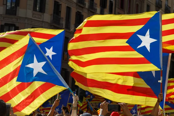 Barcelona Catalonië Spanje September 2017 Rally Steun Voor Onafhankelijkheid Van — Stockfoto