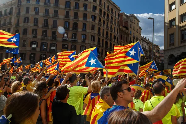 Barcelone Catalogne Espagne Septembre 2017 Rassemblement Pour Indépendance Catalogne Lors — Photo