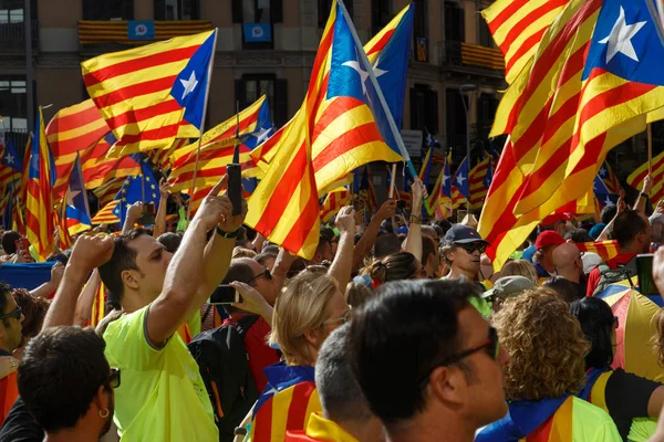 Barcellona Catalogna Spagna Settembre 2017 Rally Sostegno Indipendenza Della Catalogna — Foto Stock