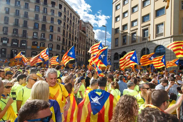 Barcelona Catalunha Espanha Setembro 2017 Rally Support Independence Catalunya National — Fotografia de Stock