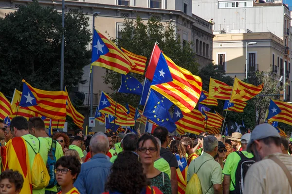 Barcelona Katalonien Spanien September 2017 Rally Stöd För Självständighet Katalonien — Stockfoto