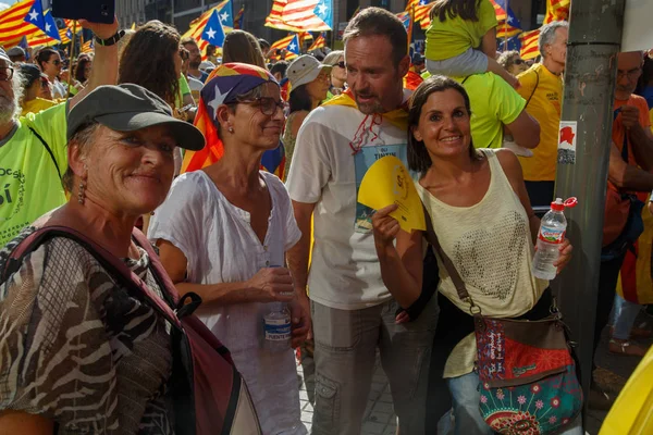 Barcelone Catalogne Espagne Septembre 2017 Des Gens Dans Rue Émeute — Photo