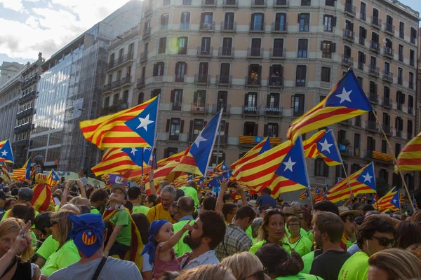 Барселона Каталония Испания Сентября 2017 Года Люди Вышли Улицы Время — стоковое фото