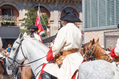 Barcelona, Katalonya, İspanya, 11 Eylül 2017: tarihi kültürel demostration Katalonya gelen Catalunya'nın bağımsızlığını ralli desteği ulusal gün boyunca sırasında.