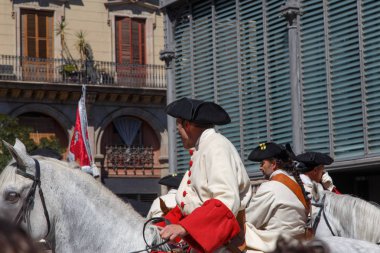 Barcelona, Katalonya, İspanya, 11 Eylül 2017: tarihi kültürel demostration Katalonya gelen Catalunya'nın bağımsızlığını ralli desteği ulusal gün boyunca sırasında.