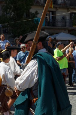 Barcelona, Katalonya, İspanya, 11 Eylül 2017: tarihi kültürel demostration Katalonya gelen Catalunya'nın bağımsızlığını ralli desteği ulusal gün boyunca sırasında.