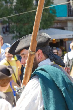 Barcelona, Katalonya, İspanya, 11 Eylül 2017: tarihi kültürel demostration Katalonya gelen Catalunya'nın bağımsızlığını ralli desteği ulusal gün boyunca sırasında.