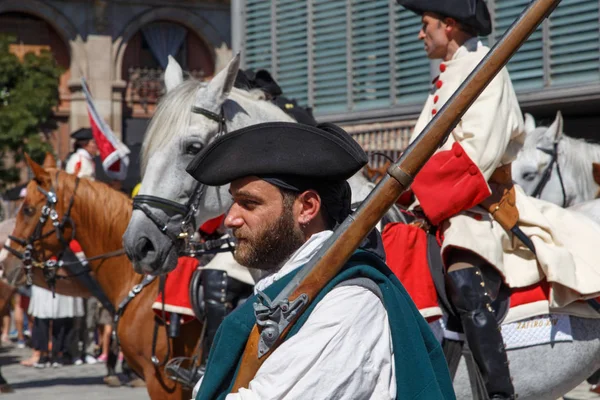 Barcelona, Katalonya, İspanya, 11 Eylül 2017: tarihi kültürel demostration Katalonya gelen Catalunya'nın bağımsızlığını ralli desteği ulusal gün boyunca sırasında.