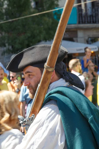 Barcelona, Katalonya, İspanya, 11 Eylül 2017: tarihi kültürel demostration Katalonya gelen Catalunya'nın bağımsızlığını ralli desteği ulusal gün boyunca sırasında.
