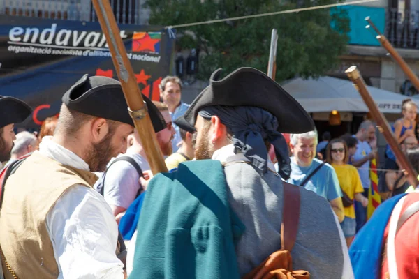 Barcelona, Katalonya, İspanya, 11 Eylül 2017: tarihi kültürel demostration Katalonya gelen Catalunya'nın bağımsızlığını ralli desteği ulusal gün boyunca sırasında.