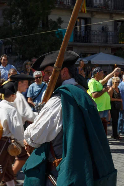 Barcelona, Katalonya, İspanya, 11 Eylül 2017: tarihi kültürel demostration Katalonya gelen Catalunya'nın bağımsızlığını ralli desteği ulusal gün boyunca sırasında.