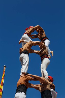 Barcelona, Katalonya, İspanya, 11 Eylül 2017: insanlar ralli destek Catalunya bağımsızlık Milli gün boyunca.