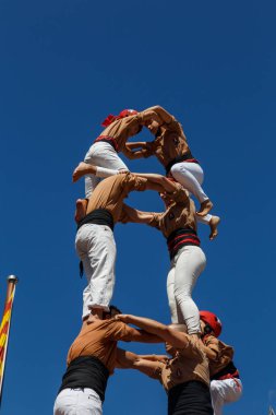 Barcelona, Katalonya, İspanya, 11 Eylül 2017: insanlar ralli destek Catalunya bağımsızlık Milli gün boyunca.