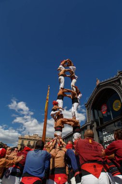 Barcelona, Katalonya, İspanya, 11 Eylül 2017: insanlar ralli destek Catalunya bağımsızlık Milli gün boyunca.