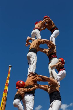 Barcelona, Katalonya, İspanya, 11 Eylül 2017: insanlar ralli destek Catalunya bağımsızlık Milli gün boyunca.