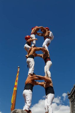 Barcelona, Katalonya, İspanya, 11 Eylül 2017: insanlar ralli destek Catalunya bağımsızlık Milli gün boyunca.