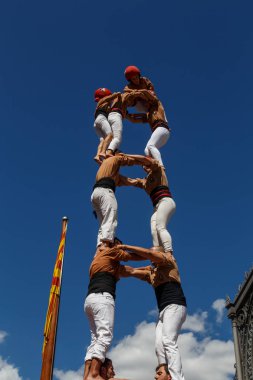 Barcelona, Katalonya, İspanya, 11 Eylül 2017: insanlar ralli destek Catalunya bağımsızlık Milli gün boyunca.