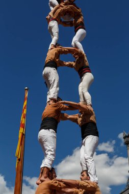 Barcelona, Katalonya, İspanya, 11 Eylül 2017: insanlar ralli destek Catalunya bağımsızlık Milli gün boyunca.