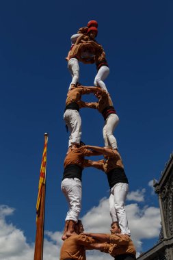 Barcelona, Katalonya, İspanya, 11 Eylül 2017: insanlar ralli destek Catalunya bağımsızlık Milli gün boyunca.