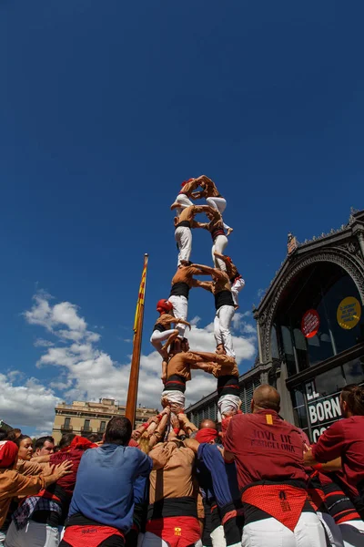 Barcelona, Katalonya, İspanya, 11 Eylül 2017: insanlar ralli destek Catalunya bağımsızlık Milli gün boyunca.