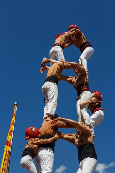 Barcelona, Katalonya, İspanya, 11 Eylül 2017: insanlar ralli destek Catalunya bağımsızlık Milli gün boyunca.