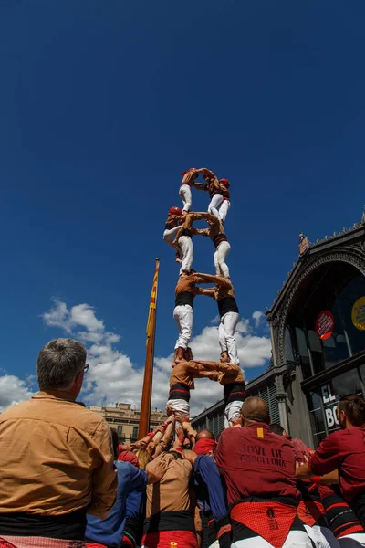 Barcelona, Katalonya, İspanya, 11 Eylül 2017: insanlar ralli destek Catalunya bağımsızlık Milli gün boyunca.