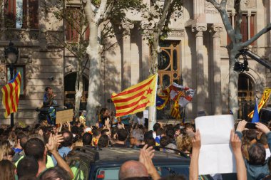 Barcelona, Katalonya, İspanya, 21 Eylül 2017: Ayaklanmalar Katalan insanlar için İspanyol hükümeti karar referandum hakkında-catalunya'nın bağımsızlığını protesto