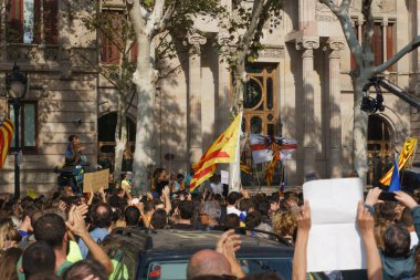 Barcelona, Katalonya, İspanya, 21 Eylül 2017: Ayaklanmalar Katalan insanlar için İspanyol hükümeti karar referandum hakkında-catalunya'nın bağımsızlığını protesto