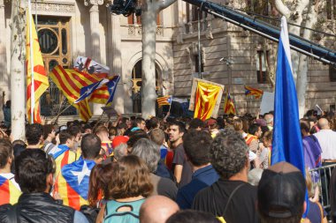 Barcelona, Katalonya, İspanya, 21 Eylül 2017: Ayaklanmalar Katalan insanlar için İspanyol hükümeti karar referandum hakkında-catalunya'nın bağımsızlığını protesto