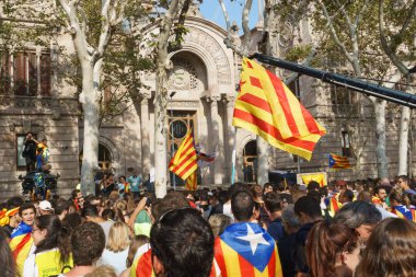 Barcelona, Katalonya, İspanya, 21 Eylül 2017: Ayaklanmalar Katalan insanlar için İspanyol hükümeti karar referandum hakkında-catalunya'nın bağımsızlığını protesto