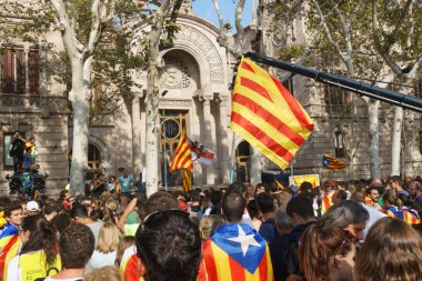Barcelona, Katalonya, İspanya, 21 Eylül 2017: Ayaklanmalar Katalan insanlar için İspanyol hükümeti karar referandum hakkında-catalunya'nın bağımsızlığını protesto
