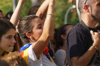 Barcelona, Katalonya, İspanya, 21 Eylül 2017: Ayaklanmalar Katalan insanlar için İspanyol hükümeti karar referandum hakkında-catalunya'nın bağımsızlığını protesto