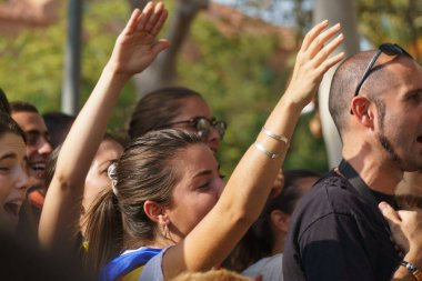 Barcelona, Katalonya, İspanya, 21 Eylül 2017: Ayaklanmalar Katalan insanlar için İspanyol hükümeti karar referandum hakkında-catalunya'nın bağımsızlığını protesto