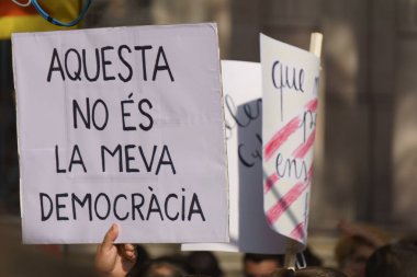 Barcelona, Katalonya, İspanya, 21 Eylül 2017: Ayaklanmalar Katalan insanlar için İspanyol hükümeti karar referandum hakkında-catalunya'nın bağımsızlığını protesto