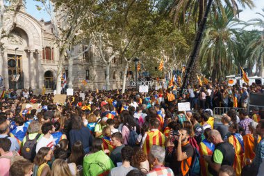 Barcelona, Katalonya, İspanya, 21 Eylül 2017: Ayaklanmalar Katalan insanlar için İspanyol hükümeti karar referandum hakkında-catalunya'nın bağımsızlığını protesto