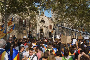 Barcelona, Katalonya, İspanya, 21 Eylül 2017: Ayaklanmalar Katalan insanlar için İspanyol hükümeti karar referandum hakkında-catalunya'nın bağımsızlığını protesto