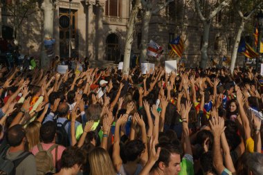 Barcelona, Katalonya, İspanya, 21 Eylül 2017: Ayaklanmalar Katalan insanlar için İspanyol hükümeti karar referandum hakkında-catalunya'nın bağımsızlığını protesto