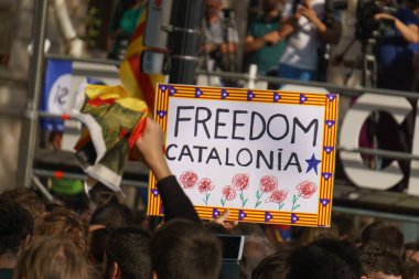 Barcelona, Katalonya, İspanya, 21 Eylül 2017: Ayaklanmalar Katalan insanlar için İspanyol hükümeti karar referandum hakkında-catalunya'nın bağımsızlığını protesto