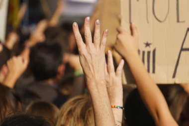 Barcelona, Katalonya, İspanya, 21 Eylül 2017: Ayaklanmalar Katalan insanlar için İspanyol hükümeti karar referandum hakkında-catalunya'nın bağımsızlığını protesto